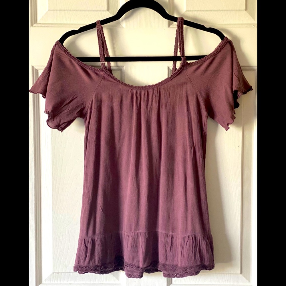 Off the shoulder top with spaghetti straps